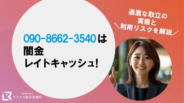 090-8662-3540は闇金レイトキャッシュ！過激な取立の実態と利用