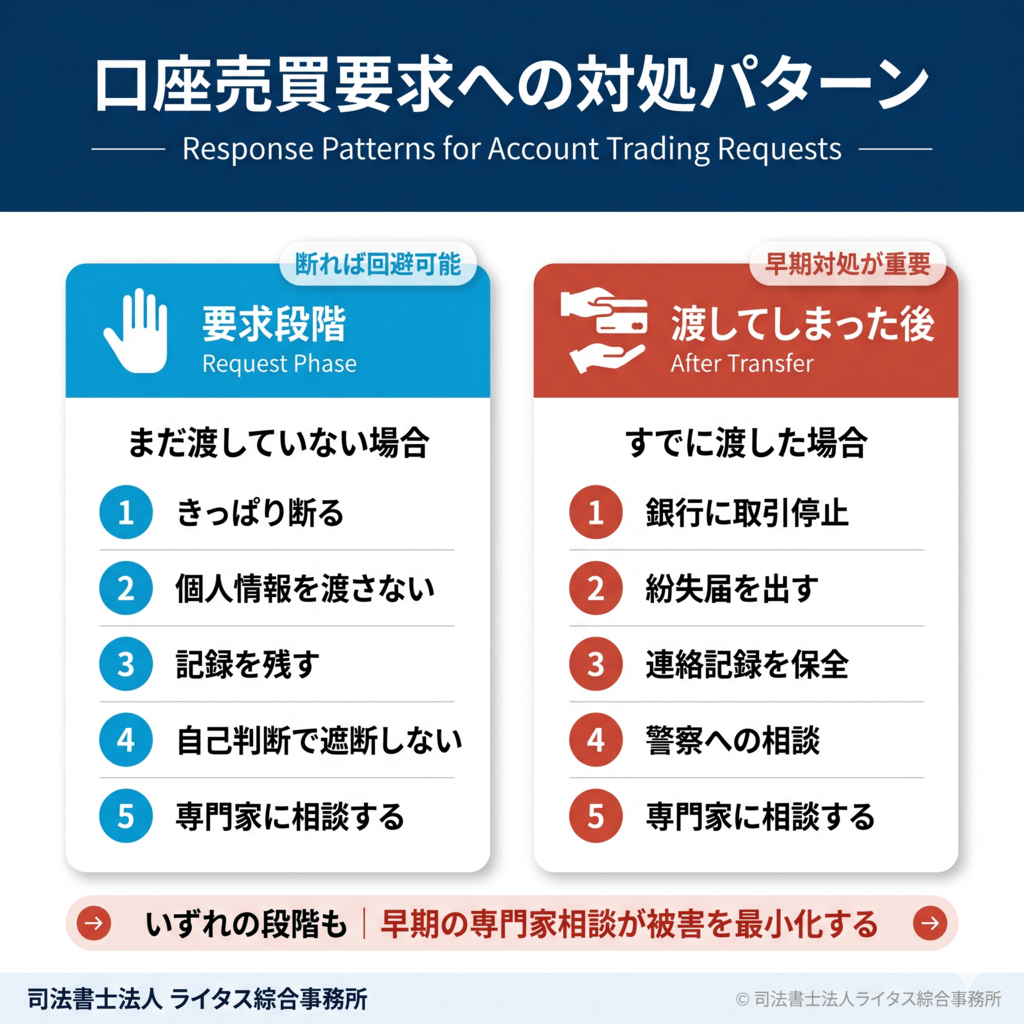 闇金からの口座買取勧誘パターンと対処法|SNS勧誘・高額買取の誘い・要求への正しい断り方