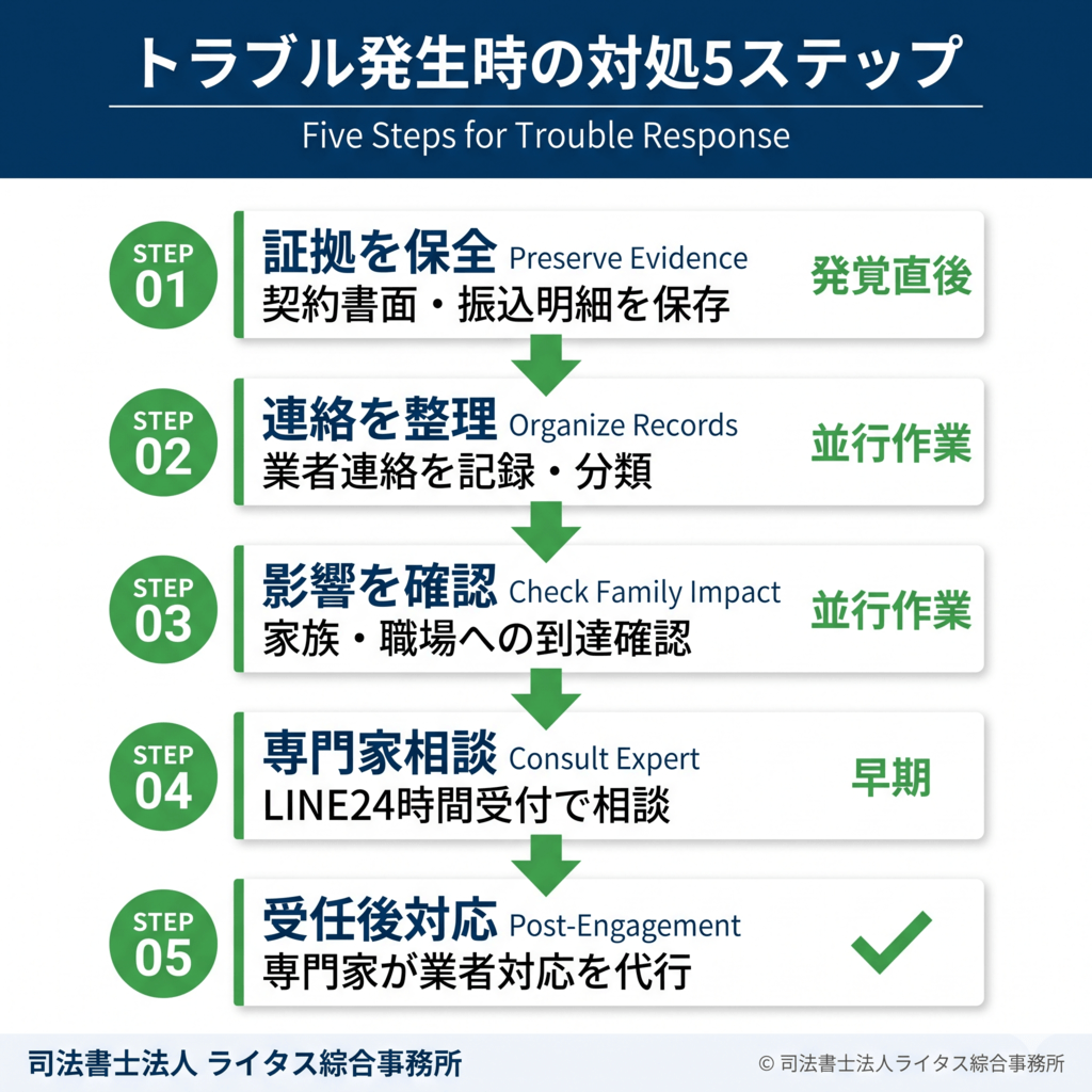 トラブル発生時の対処5ステップ