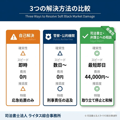 図5:3つの解決方法の比較